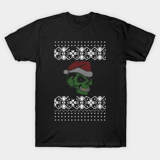 Skull Merry Christmas T-Shirt by IGSeven